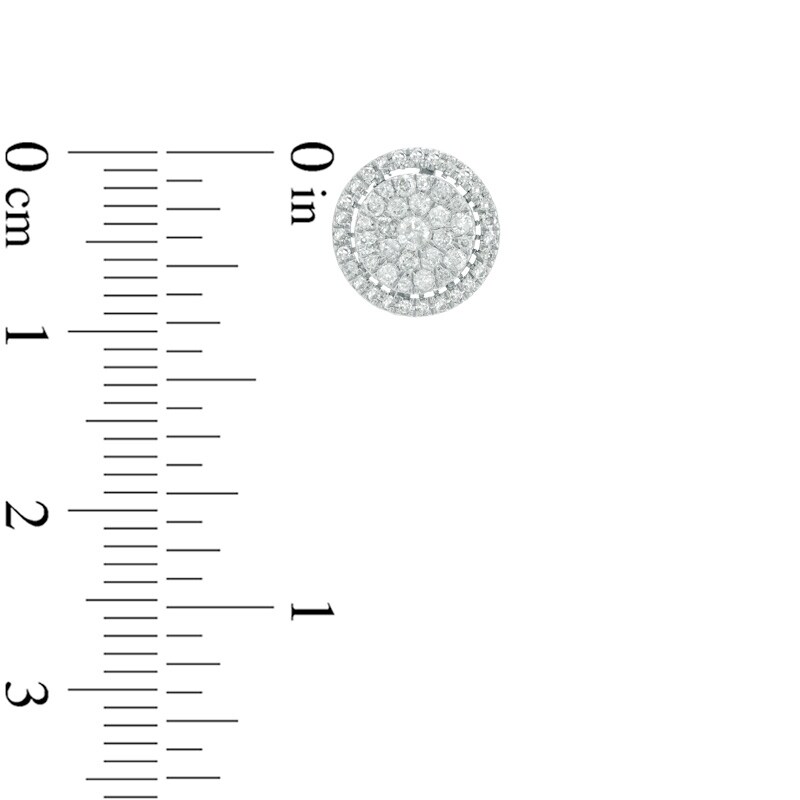 Main Image 2 of Previously Owned - 1/2 CT. T.W. Composite Diamond Frame Stud Earrings in 10K White Gold