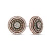 Thumbnail Image 1 of Previously Owned - 1/2 CT. T.W. Champagne and White Diamond Double Frame Cluster Stud Earrings in 10K Rose Gold