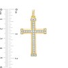 Thumbnail Image 2 of Previously Owned - 1/2 CT. T.W. Diamond Brick Cross Necklace Charm in 10K Gold
