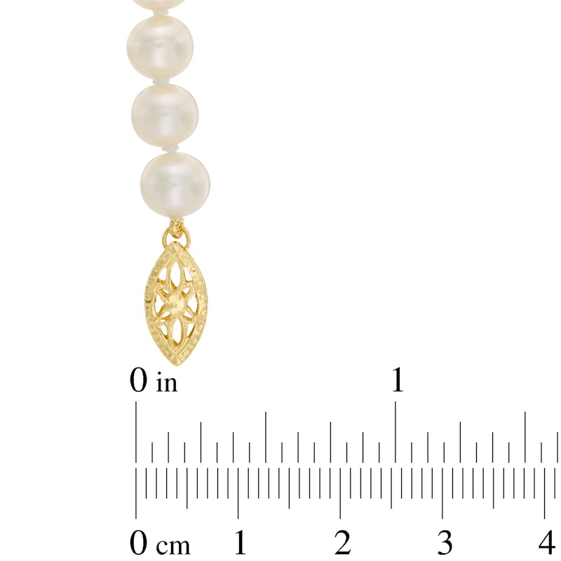 Main Image 2 of Previously Owned-6.0-7.0mm Freshwater Cultured Pearl Strand Necklace with 14K Gold Clasp