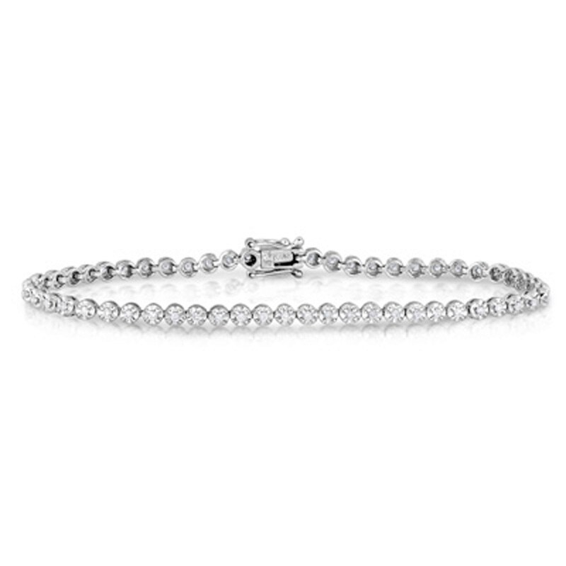 Main Image 1 of Previously Owned - Adorne Collection 1/2 CT. T.W. Diamond Tennis Bracelet in 10K White Gold