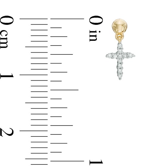 Previously Owned - Diamond Accent Cross Drop Earrings in 10K Gold
