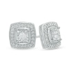 Thumbnail Image 1 of Previously Owned - 1/4 CT. T.W. Diamond Square Frame Stud Earrings in 10K White Gold