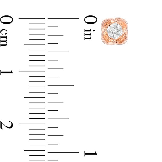 Previously Owned - 1/20 CT. T.w. Composite Diamond Poppy Flower Stud Earrings in 10K Rose Gold