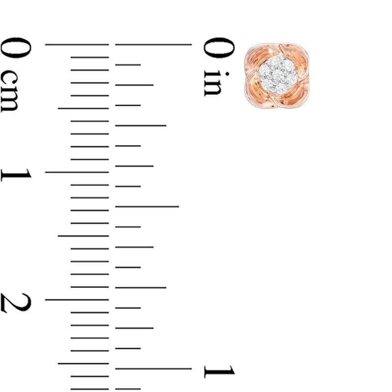 Main Image 2 of Previously Owned - 1/20 CT. T.W. Composite Diamond Poppy Flower Stud Earrings in 10K Rose Gold