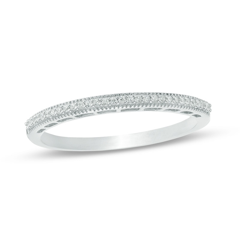 Main Image 1 of Previously Owned - 1/20 CT. T.W. Diamond Vintage-Style Anniversary Band in 10K White Gold