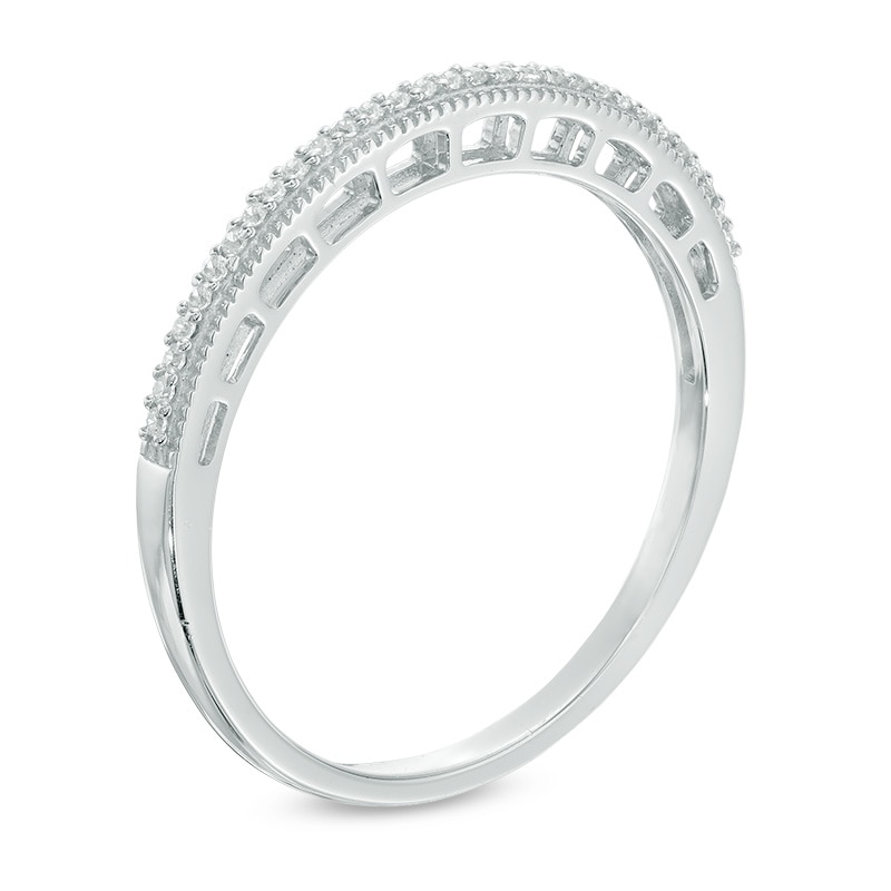 Main Image 2 of Previously Owned - 1/20 CT. T.W. Diamond Vintage-Style Anniversary Band in 10K White Gold