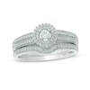 Thumbnail Image 1 of Previously Owned - 1/3 CT. T.W. Diamond Double Frame Bridal Set in 10K White Gold