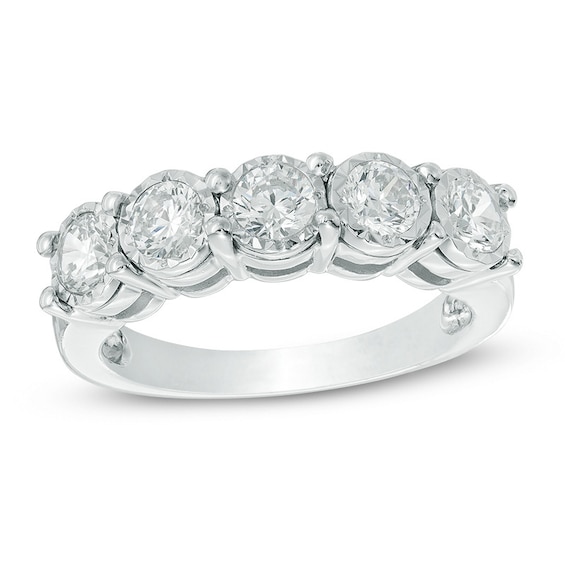 Previously Owned - 1 CT. T.w. Diamond Five Stone Anniversary Band in 10K White Gold