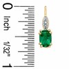 Thumbnail Image 2 of Previously Owned - Cushion-Cut Lab-Created Emerald and Diamond Accent Drop Earrings in 10K Gold