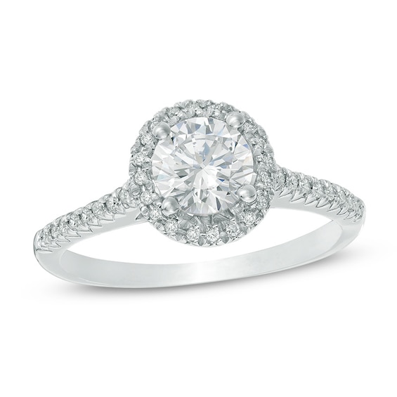 Previously Owned - 7/8 CT. T.w. Diamond Frame Engagement Ring in 10K White Gold