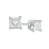 Thumbnail Image 1 of Previously Owned - 3/4 CT. T.W. Princess-Cut Diamond Solitaire Stud Earrings in 14K White Gold