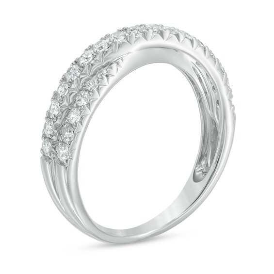 Previously Owned - 1/2 CT. T.w. Diamond Crossover Anniversary Band in 14K White Gold
