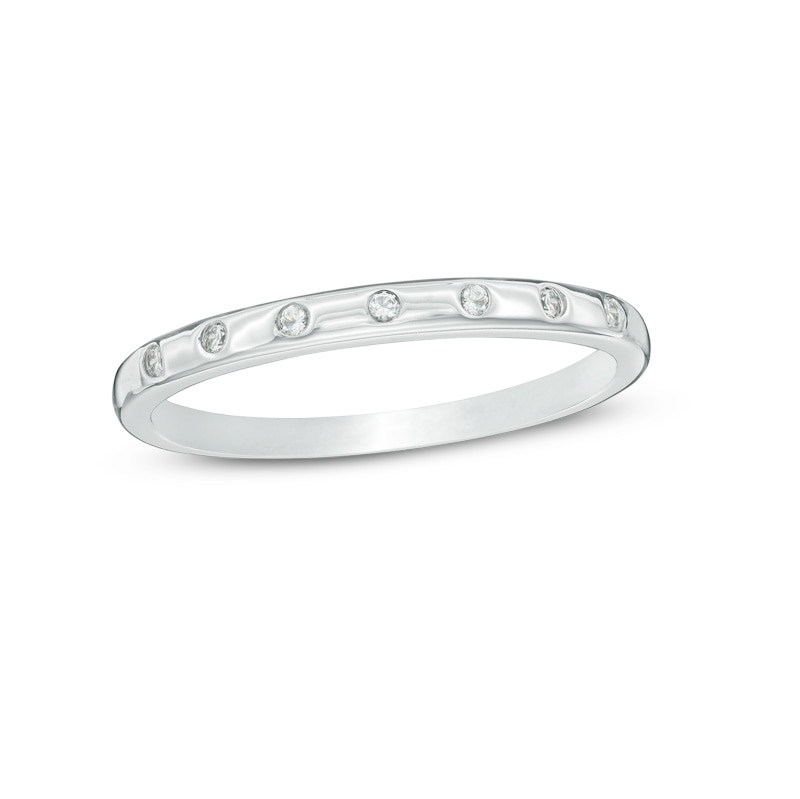 Main Image 1 of Previously Owned - Diamond Accent Wedding Band in 14K White Gold (H/SI2)