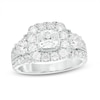 Thumbnail Image 1 of Previously Owned - Celebration Ideal 2 CT. T.W. Diamond Frame Three Stone Engagement Ring in 14K White Gold (I/I1)