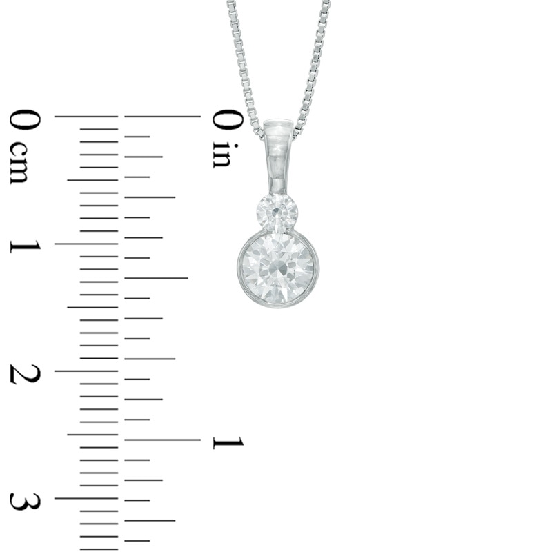 Main Image 2 of Previously Owned - 3/8 CT. T.W. Diamond Two Stone Pendant in 14K White Gold (I/I1)