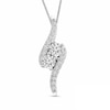 Thumbnail Image 1 of Previously Owned - Ever Us® 1/4 CT. T.W. Two-Stone Diamond Bypass Pendant in 14K White Gold - 19"