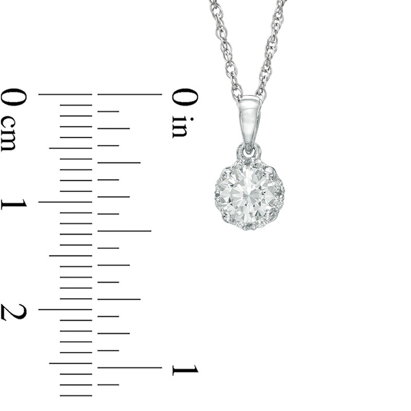Main Image 2 of Previously Owned - 1/2 CT. T.W. Diamond Frame Pendant in 10K White Gold - 17"