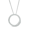 Thumbnail Image 1 of Previously Owned - Ever Us® 1/3 CT. T.W. Two-Stone Diamond Open Circle Pendant in 14K White Gold - 19"
