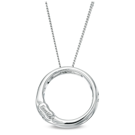 Previously Owned - Ever UsÂ® 1/3 CT. T.w. Two-Stone Diamond Open Circle Pendant in 14K White Gold - 19"
