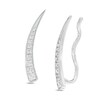 Thumbnail Image 1 of Previously Owned - 1/4 CT. T.W. Diamond Tapered Curve Crawler Earrings in 10K White Gold