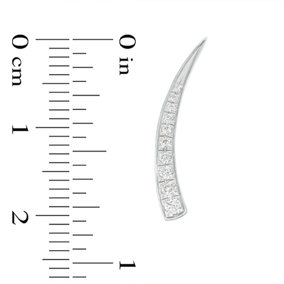 Previously Owned - 1/4 CT. T.w. Diamond Tapered Curve Crawler Earrings in 10K White Gold