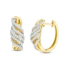 Thumbnail Image 1 of Previously Owned - 1/2 CT. T.W. Diamond Swirl Vintage-Style Hoop Earrings in 10K Gold