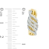 Thumbnail Image 2 of Previously Owned - 1/2 CT. T.W. Diamond Swirl Vintage-Style Hoop Earrings in 10K Gold