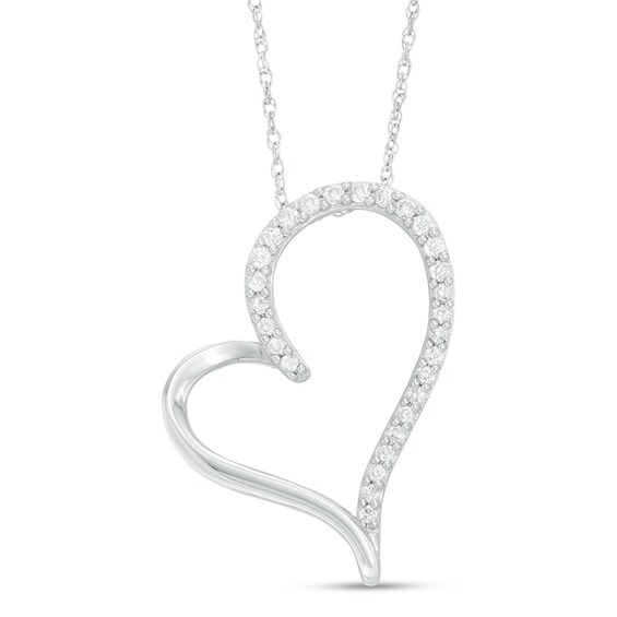 Previously Owned - 1/6 CT. T.w. Diamond Heart Pendant in 10K White Gold