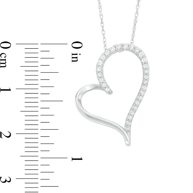 Main Image 2 of Previously Owned - 1/6 CT. T.W. Diamond Heart Pendant in 10K White Gold