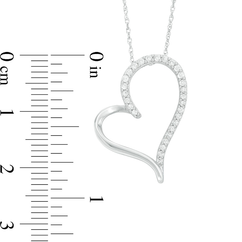 Previously Owned - 1/6 CT. T.W. Diamond Heart Pendant in 10K White Gold