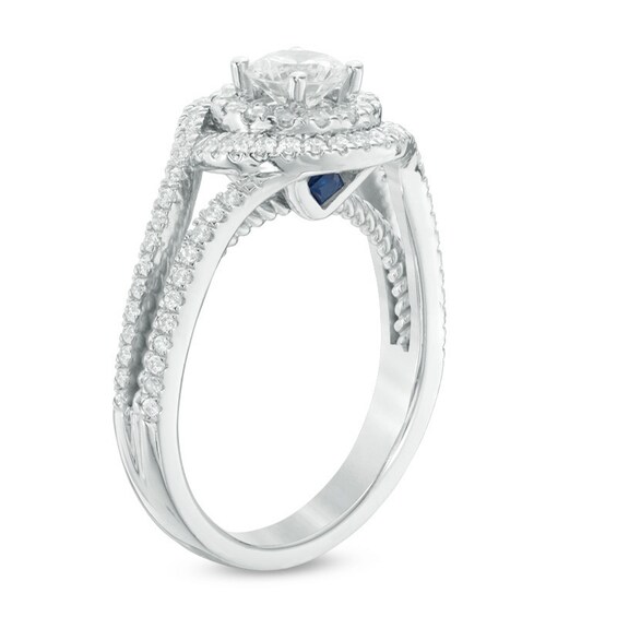 Previously Owned - Vera Wang Love Collection 1 CT. T.w. Diamond Split Shank Engagement Ring in 14K White Gold