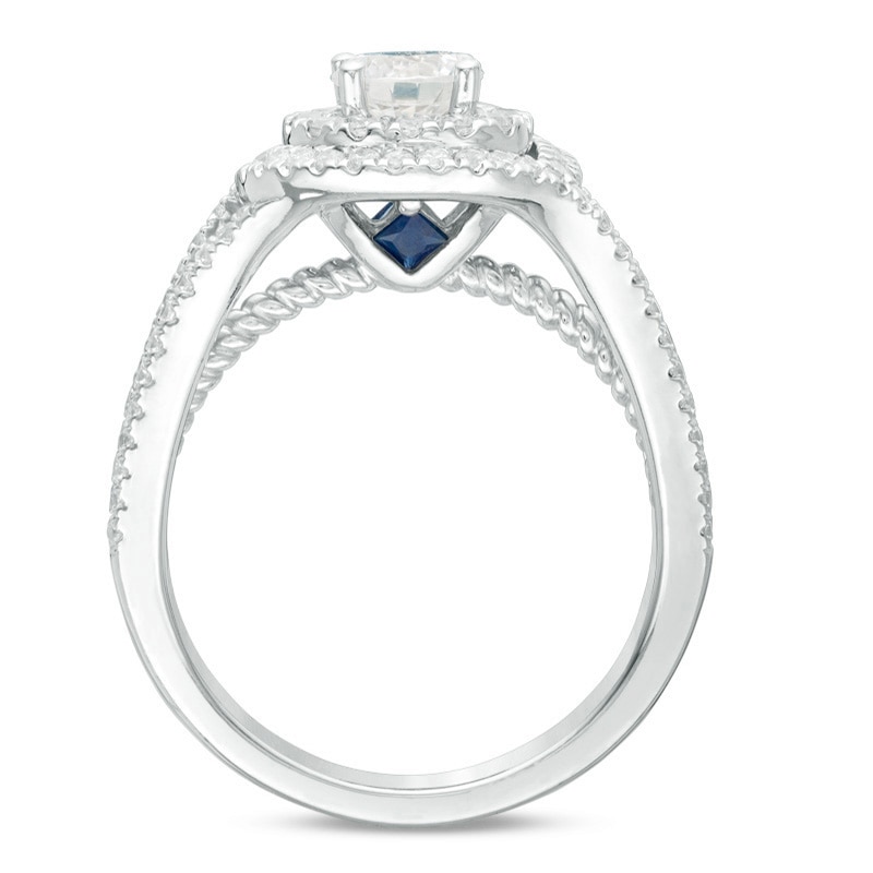 Main Image 3 of Previously Owned - Vera Wang Love Collection 1 CT. T.W. Diamond Split Shank Engagement Ring in 14K White Gold