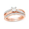 Thumbnail Image 1 of Previously Owned - 2-1/2 CT. T.W. Diamond Past Present Future® Cushion Frame Twist Engagement Ring in 14K Two-Tone Gold