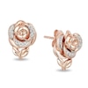 Previously Owned - Enchanted Disney Belle 0.084 CT. T.W. Diamond Rose Stud Earrings in 10K Rose Gold