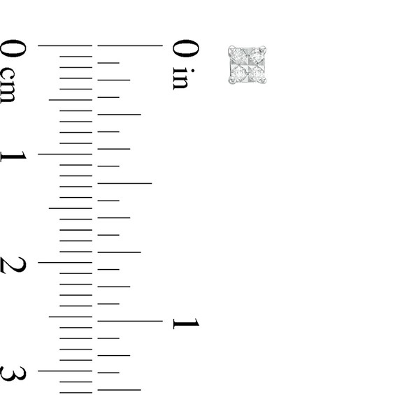 Previously Owned - 1/4 CT. T.w. Composite Diamond Square Stud Earrings in 10K White Gold