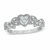 Thumbnail Image 1 of Previously Owned - 1/8 CT. T.W. Heart-Shaped Multi-Diamond Vintage-Style Promise Ring in 10K White Gold