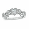 Thumbnail Image 0 of Previously Owned - 1/8 CT. T.W. Heart-Shaped Multi-Diamond Vintage-Style Promise Ring in 10K White Gold