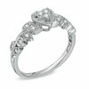 Thumbnail Image 2 of Previously Owned - 1/8 CT. T.W. Heart-Shaped Multi-Diamond Vintage-Style Promise Ring in 10K White Gold