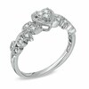 Thumbnail Image 1 of Previously Owned - 1/8 CT. T.W. Heart-Shaped Multi-Diamond Vintage-Style Promise Ring in 10K White Gold