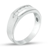 Thumbnail Image 2 of Previously Owned - 1/4 CT. T.W. Diamond Five Stone Brushed Wedding Band in 10K White Gold