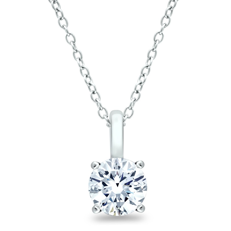 Main Image 1 of Previously Owned - 1/3 CT. Diamond Solitaire Pendant in 14K White Gold