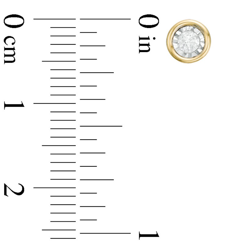 Main Image 2 of Previously Owned - 1/8 CT. T.W. Diamond Solitaire Stud Earrings in 10K Gold