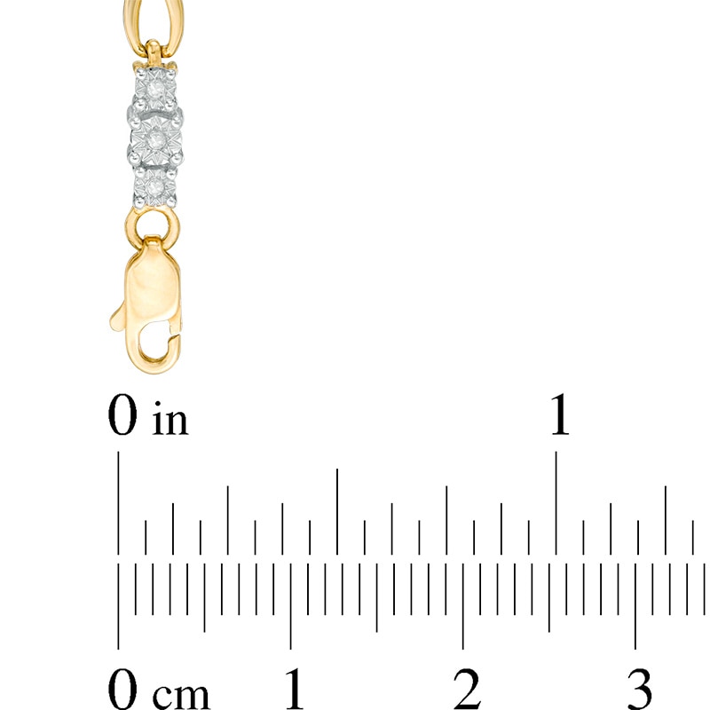 Main Image 3 of Previously Owned - 1/10 CT. T.W. Diamond Three Stone Infinity Bracelet in 10K Gold - 7.25"
