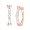 Thumbnail Image 1 of Previously Owned - 1/5 CT. T.W. Diamond Marquise Split Hoop Earrings in 10K Rose Gold