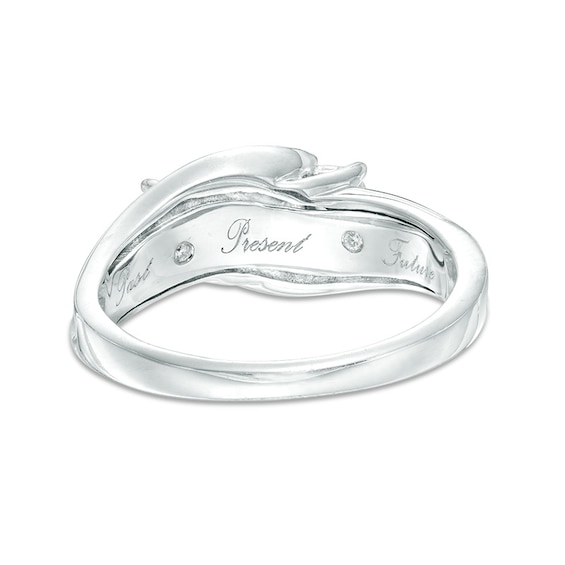 Previously Owned - 1/4 CT. T.w. Diamond Past Present FutureÂ® Bypass Engagement Ring in 10K White Gold