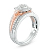 Thumbnail Image 2 of Previously Owned 1/2 CT. T.W. Composite Diamond Cushion Frame Soldered Bridal Set in 10K Two-Tone Gold