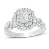 Thumbnail Image 1 of Previously Owned - Celebration Ideal 1-1/2 CT. T.W. Emerald-Cut Diamond Frame Engagement Ring in 14K White Gold (I/I1)