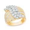 Thumbnail Image 1 of Previously Owned - 2 CT. T.W. Baguette and Round Diamond Wave Ring in 10K Gold