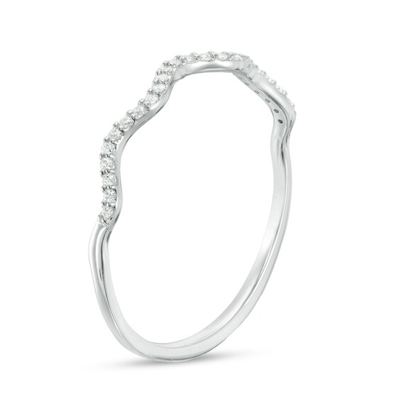 Previously Owned - 1/15 CT. T.w. Diamond Wave Band in 10K White Gold